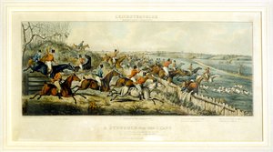Ein Kampf um den Start, Die Leicestershires, graviert von Henry Alken (1785-1851) 1825