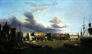 Ansicht der alten London Bridge wie sie 1747 war