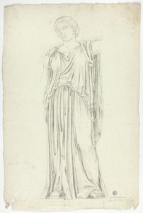 Antike Statue einer drapierten stehenden Frau