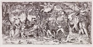 Weinfass von vier Tigern gezogen von John Duncan