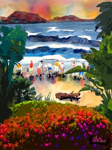 Tropisches Strandtreffen