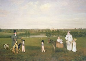 William Hetton Cooke mit seiner Frau und seinen Kindern in Worleston Rookery, Chester