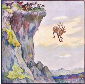 Der Bock stürzte in den Abgrund darunter