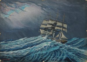 Ein Segelschiff, Spätes 19. Jahrhundert - Mitte 20. Jahrhundert von John Everett
