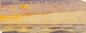 Meereslandschaft, gelbes Meer und violette Wolken, spätes 19. Jahrhundert - mittleres 20. Jahrhundert von John Everett