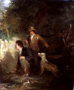 Jungen beim Kaninchenjagen von John Everett Millais