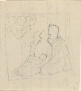 Eine Familie, von Engeln angesprochen von John Flaxman