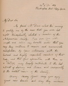Ein Brief von John Flaxman, 24. Dezember 1819 von John Flaxman