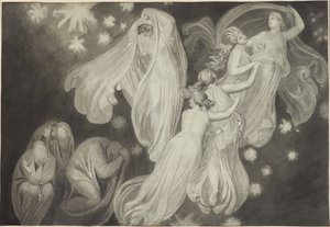 Engel geleiten eine Seele in den Himmel von John Flaxman