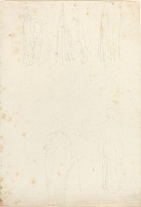 Blatt mit Studien von verhüllten Figuren von John Flaxman