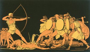 Odysseus tötet die Freier von John Flaxman