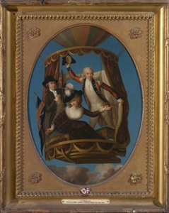 Kapitän Vincenzo Lunardi mit seinem Assistenten George Biggin und Frau Letitia Anne Sage in einem Ballon von John Francis Rigaud