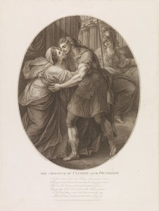 Das Treffen von Odysseus und Penelope, graviert von Francesco Bartolozzi von John Francis Rigaud