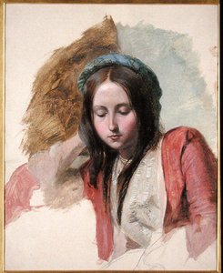 Studie einer Frau von John Frederick (attr.to) Lewis