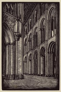 Ely Cathedral: Das Kirchenschiff nach Westen blickend von John Frederick Greenwood