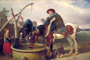 Pferde an einem Brunnen von John Frederick Herring I