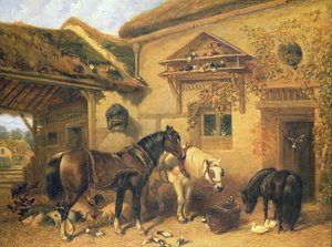 Hüttentür und Bauernhof von John Frederick Herring Senior