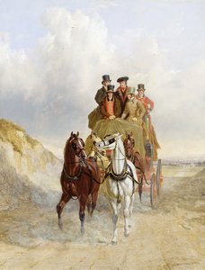 Die königliche Postkutsche auf der Straße, 1841 von John Frederick Herring Senior