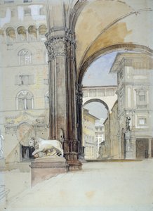Florenz: Der Palazzo Vecchio und die Uffizien, ca. 1820er Jahre