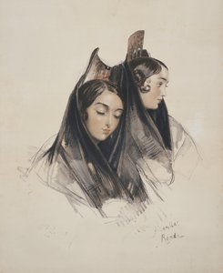 Mädchen von Ronda, Andalusien, Tafel 11 aus Skizzen von Spanien, graviert von Charles Joseph Hullmandel (1789-1850), veröffentlicht 1836