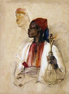 Studie für den Pfeifenträger, ca. 1856 von John Frederick Lewis