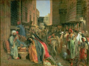 Die Straße und Moschee von Ghooreyah, Kairo von John Frederick Lewis