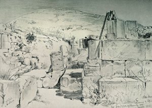 Apsis der Kirche des vierten Jahrhunderts über Jakobsbrunnen in Schechem Nablus, 1902