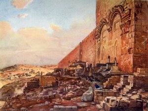 Jerusalem.- Außenansicht des Goldenen oder Schönen Tores, 1902 von John Fulleylove