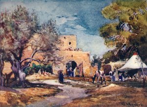 Mittelalterliches Gebäude außerhalb der Nordmauer von Jerusalem von John Fulleylove