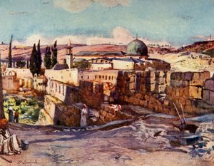 Die Moschee von El Aksa von der Südwand Jerusalems aus, 1902 von John Fulleylove