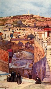 Der Ölberg von einem Hausdach auf dem Berg Zion, 1902 von John Fulleylove