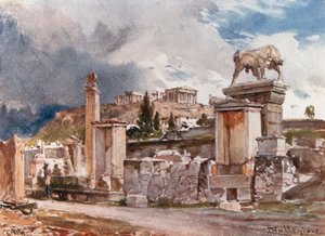 Die Straße der Gräber außerhalb des Dipylon in Athen von John Fulleylove