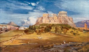Das westliche Ende der Akropolis, gesehen von unterhalb des Pnyx von John Fulleylove
