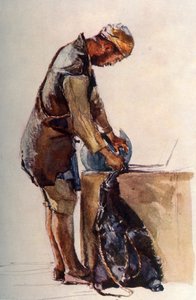 Wasserträger füllt Haut, Jerusalem, 1902