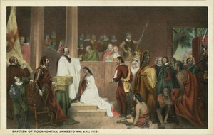 Taufe von Pocahontas, Jamestown, Virginia