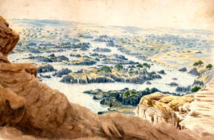 Landschaft, Katarakt, Ägypten, 19. Jahrhundert
