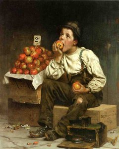 Ein Junge isst Äpfel, 1878