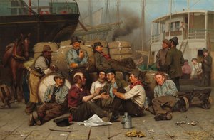 Mittagspause der Hafenarbeiter von John George Brown