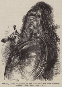 Armado, bewaffnet für Hector, im Festzug der Neun Würdigen, Verlorene Liebesmüh, Akt V Szene I von John Gilbert