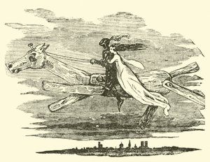 Don Quixote auf dem verzauberten Pferd von John Gilbert