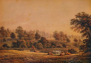 Ansicht von Aldenham Abbey: Hertfordshire, 18.-19. Jahrhundert, 1935 von John Glover