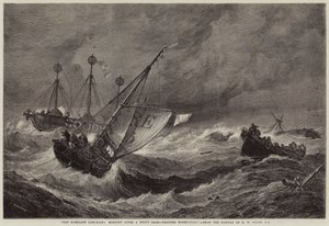 Das Rettungsboot von Ramsgate, Morgen nach einem schweren Sturm, Wetter beruhigt sich von John Greenaway