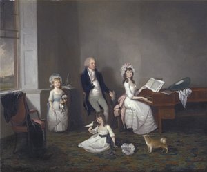 John Richard Comyns von Hylands Essex, mit seinen Töchtern, 1775