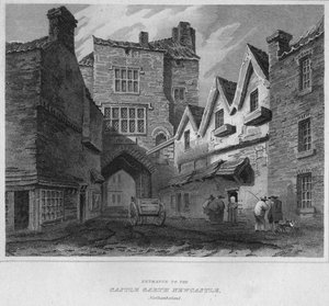 Eingang zur Burg Garth Newcastle, Northumberland, 1814