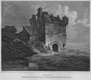 Überreste von Morpeth Castle, Northumberland, 1814
