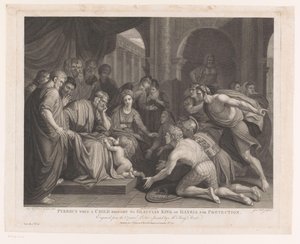 Pyrrhus als Kind zu König Glaucias gebracht zum Schutz