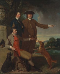 Selbstporträt mit seinem Vater und seinem Bruder von John Hamilton Mortimer