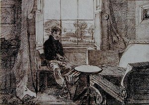 Junge auf einem Fenstersitz von John Harden