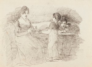 Junge hält Wolle, 1843
