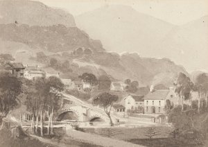 Brathay Brücke & Altes Brathay, Lake District, Cumbria, 1820 von John Harden